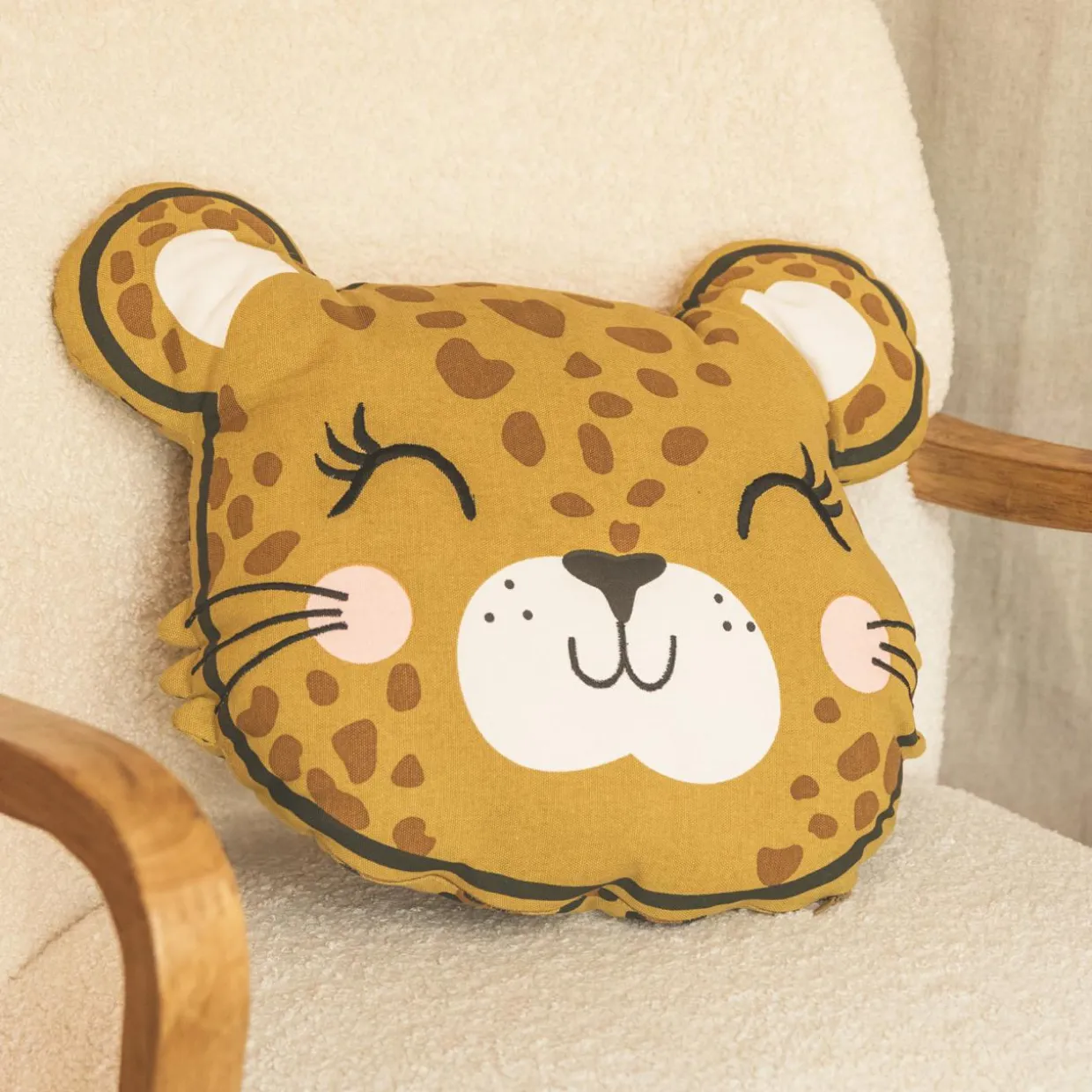 Coussin rectangulaire enfant coton (45 x 40 cm) Lola Caramel