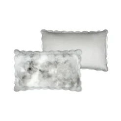 Coussin rectangulaire fausse fourrure (50 x 80 cm) Nebraska Gris perle