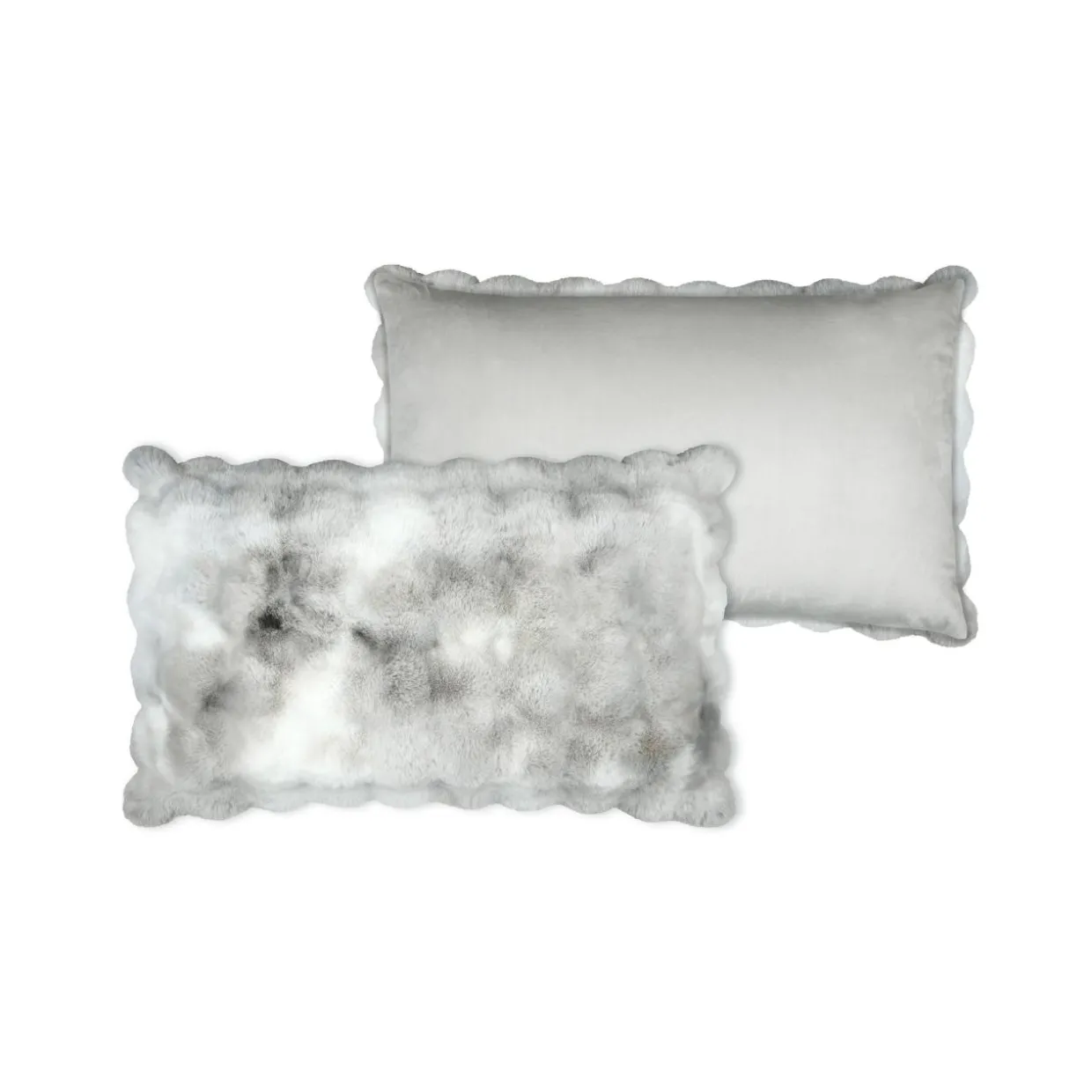Coussin rectangulaire fausse fourrure (50 x 80 cm) Nebraska Gris perle