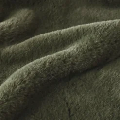 Coussin rectangulaire fausse fourrure (40 x 60 cm) Finn Vert kaki