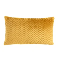 Coussin rectangulaire flanelle (40 x 60 cm) Zag Jaune moutarde