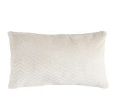 Coussin rectangulaire flanelle (40 x 60 cm) Zag Ecru