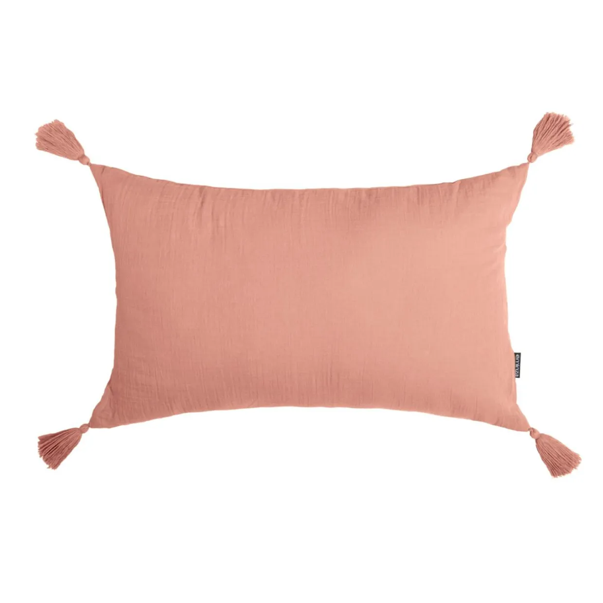 Coussin rectangulaire gaze de coton (40 x 60 cm) Gaïa Rose pêche