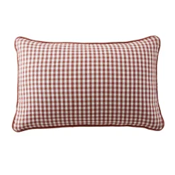 Coussin rectangulaire gaze de coton (40 x 60 cm) Gaïa vichy Terracotta