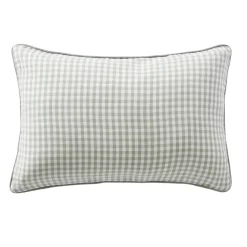 Coussin rectangulaire gaze de coton (40 x 60 cm) Gaïa vichy Vert eucalyptus