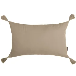 Coussin rectangulaire gaze de coton (40 x 60 cm) Gaïa Ficelle
