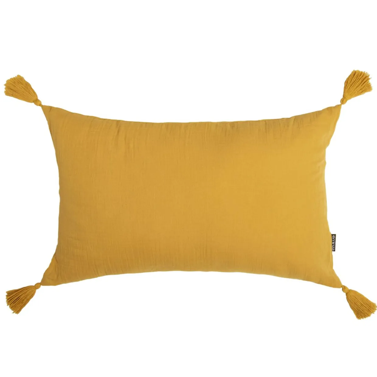 Coussin rectangulaire gaze de coton (40 x 60 cm) Gaïa Jaune safran