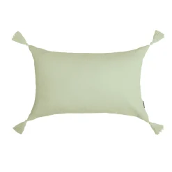 Coussin rectangulaire gaze de coton (40 x 60 cm) Gaïa Vert tilleul
