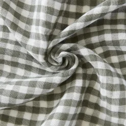 Coussin rectangulaire gaze de coton (40 x 60 cm) Gaïa vichy Vert romarin