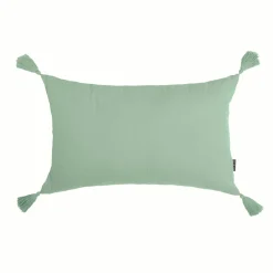 Coussin rectangulaire gaze de coton (40 x 60 cm) Gaïa Vert eucalyptus