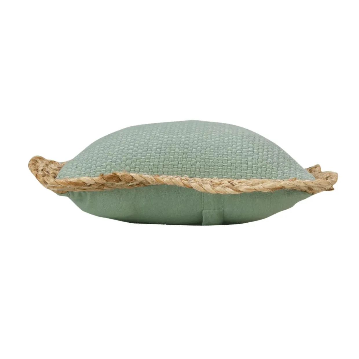 Coussin rectangulaire jute et coton (30 x 50 cm) Akina Vert sauge