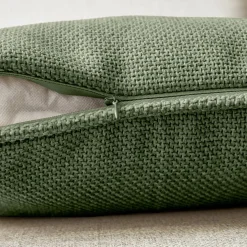 Coussin rectangulaire tissé (40 x 60 cm) Alba Vert kaki