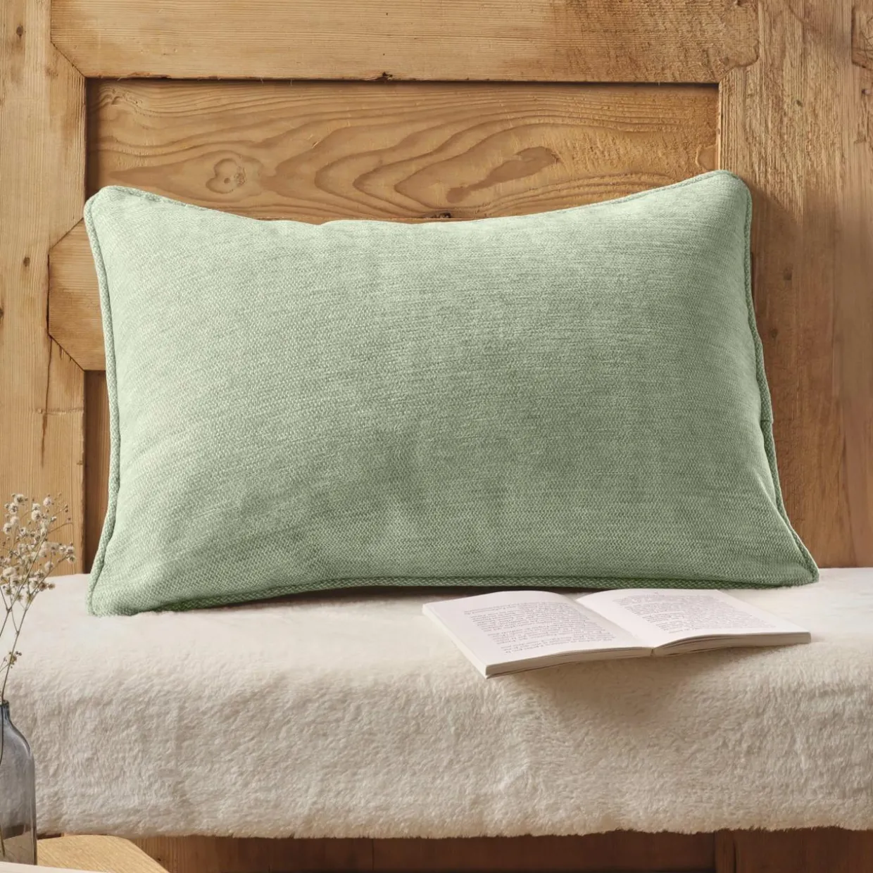 Coussin rectangulaire tissé (40 x 60 cm) Magnus Vert eucalyptus