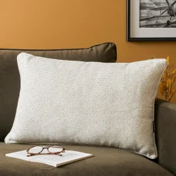 Coussin rectangulaire tissé (40 x 60 cm) Oscar Ivoire
