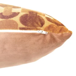 Coussin rectangulaire velours (30 x 50 cm) Luna Jaune ocre