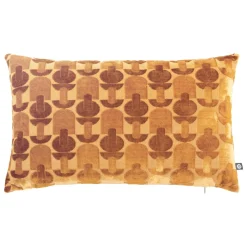 Coussin rectangulaire velours (30 x 50 cm) Luna Jaune ocre