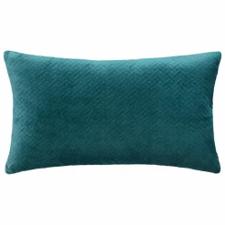 Coussin rectangulaire velours (30 x 50 cm) Dolce Bleu canard