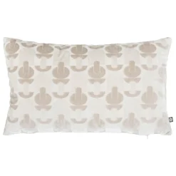Coussin rectangulaire velours (30 x 50 cm) Luna Ecru