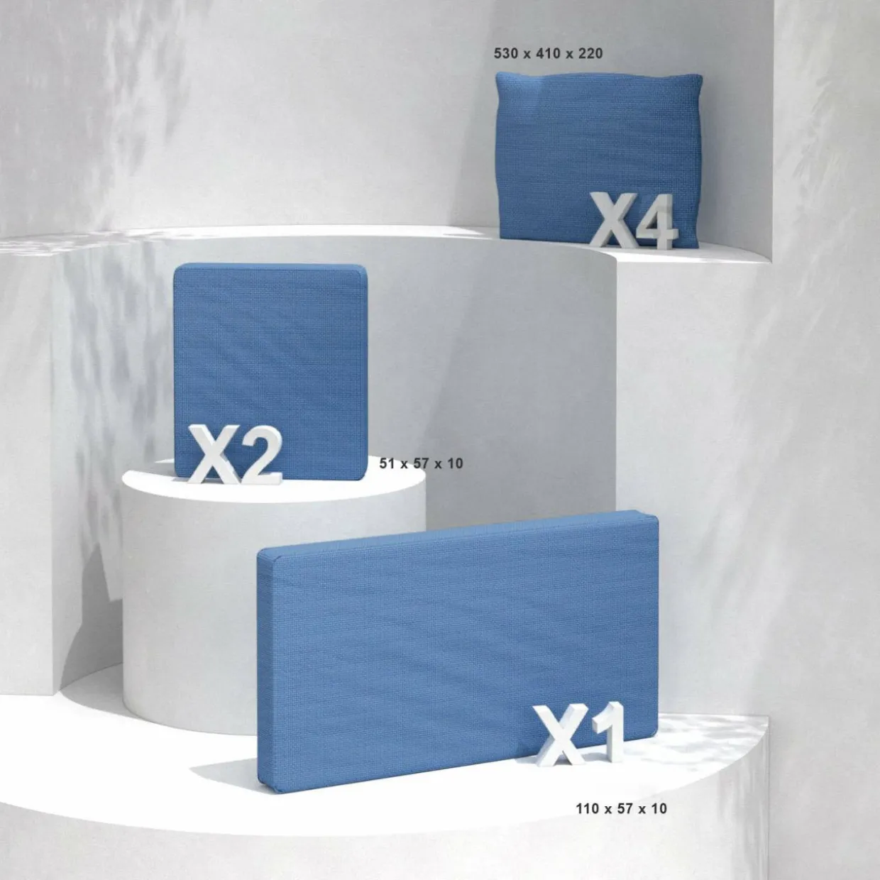 Coussins de remplacement pour salon de jardin Calvi 4 places Bleu