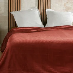 Couvre lit velours (240 x 260 cm) Gaufré Terracotta