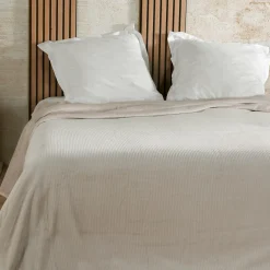 Couvre lit velours (240 x 260 cm) Gaufré Ecru