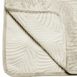 Couvre-lit (260 x 240 cm) Feuilles Ivoire