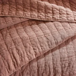 Couvre-lit coton matelassé (220 x 240 cm) Lena Terracotta