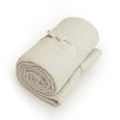 Couvre-lit coton nid d'abeille (220 x 250 cm) Maya Beige pampa