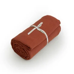 Couvre-lit coton tissé (220 x 250 cm) Léa Terracotta