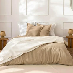 Couvre-lit effet sherpa (240 x 220 cm) Calinou Ecru