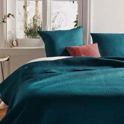 Couvre-lit et taies d'oreiller (240 x 260 cm) Dolce Bleu canard