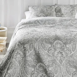 Couvre-lit et taies d'oreiller (240 x 260 cm) Marie Gris clair