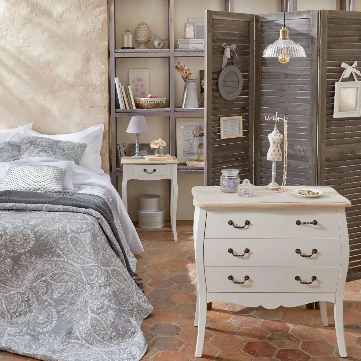 Couvre-lit et taies d'oreiller (240 x 260 cm) Marie Gris clair