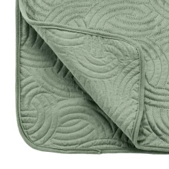 Couvre-lit matelassé et deux taies d'oreiller (240 x 260 cm) Solange Vert cédre