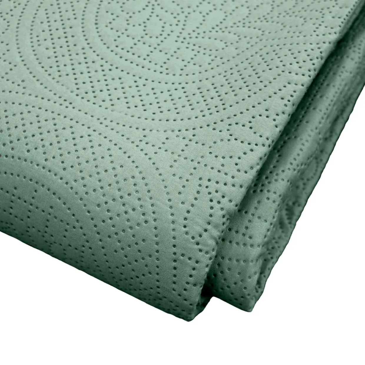 Couvre-lit matelassé et deux taies d'oreiller (240 x 260 cm) Romane Vert cèdre