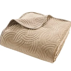 Couvre-lit matelassé et deux taies d'oreiller (240 x 260 cm) Solange Beige