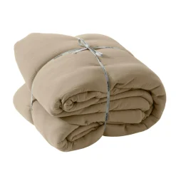 Couvre-lit matelassé gaze de coton (240 x 220 cm) Gaïa Ficelle