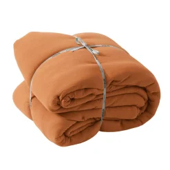 Couvre-lit matelassé gaze de coton (240 x 220 cm) Gaïa Abricot