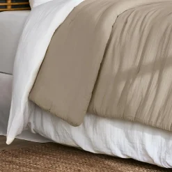 Couvre-lit matelassé gaze de coton (260 x 240 cm) Gaïa Ficelle