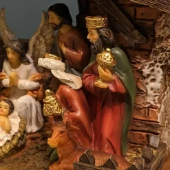 Crèche de Noël complète et lumineuse (H15 cm) Sainte-Julia
