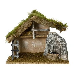 Crèche de Noël vide avec fontaine (H24 cm) Sainte-Albane