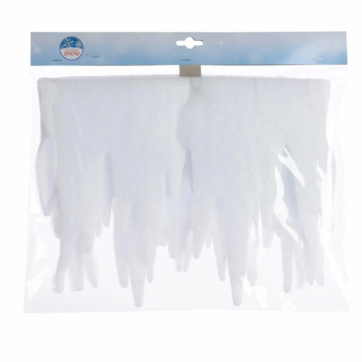 Décor de Noël pour fenêtre (L200 cm) Stalactite Blanc