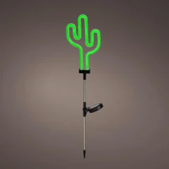 Décoration lumineuse Solaire à piquer au sol (H73 cm) Cactus néon Vert