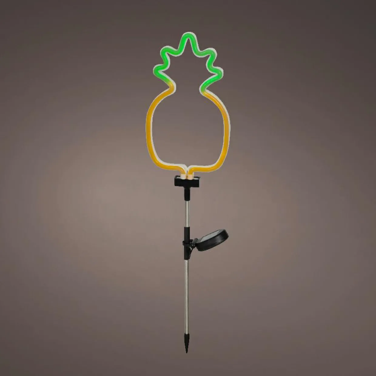 Décoration lumineuse Solaire à piquer au sol (H74 cm) Ananas néon Jaune