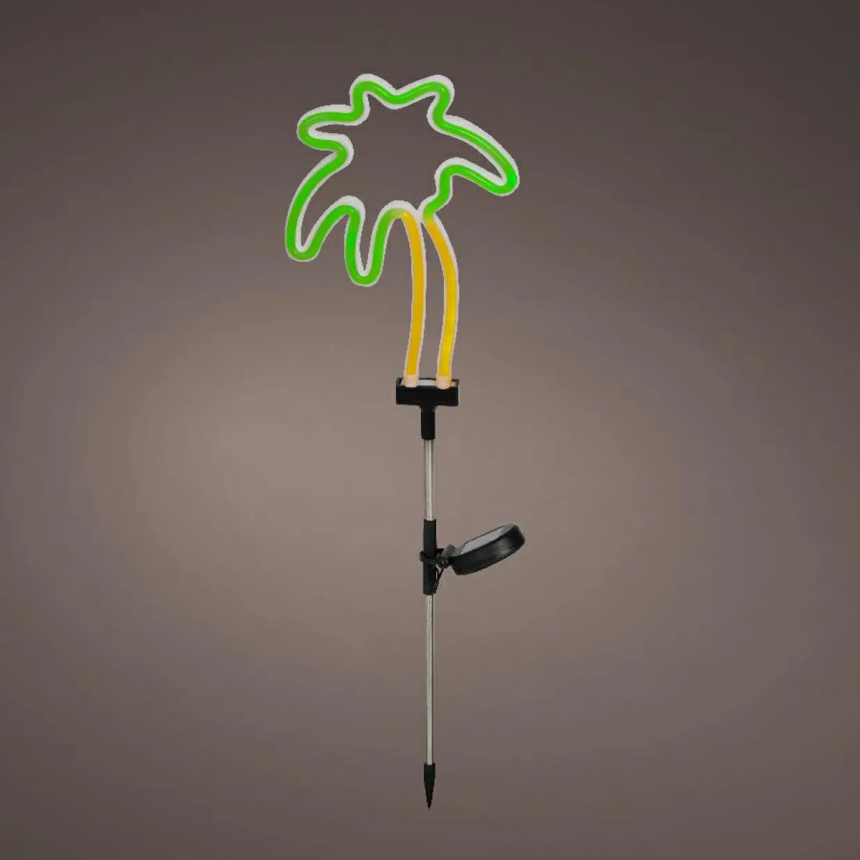 Décoration lumineuse Solaire à piquer au sol (H74 cm) Palmier néon Vert