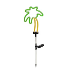 Décoration lumineuse Solaire à piquer au sol (H74 cm) Palmier néon Vert