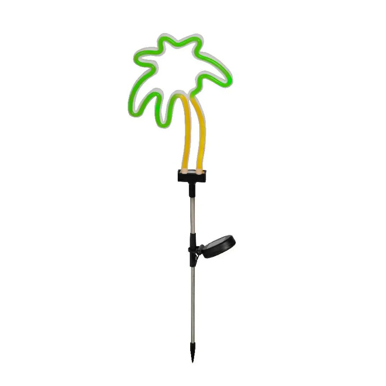 Décoration lumineuse Solaire à piquer au sol (H74 cm) Palmier néon Vert