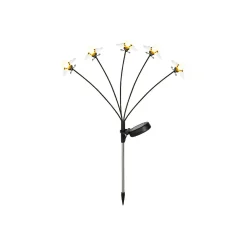 Décoration lumineuse Solaire à piquer au sol (H60 cm) Abeilles Jaune et blanc chaud