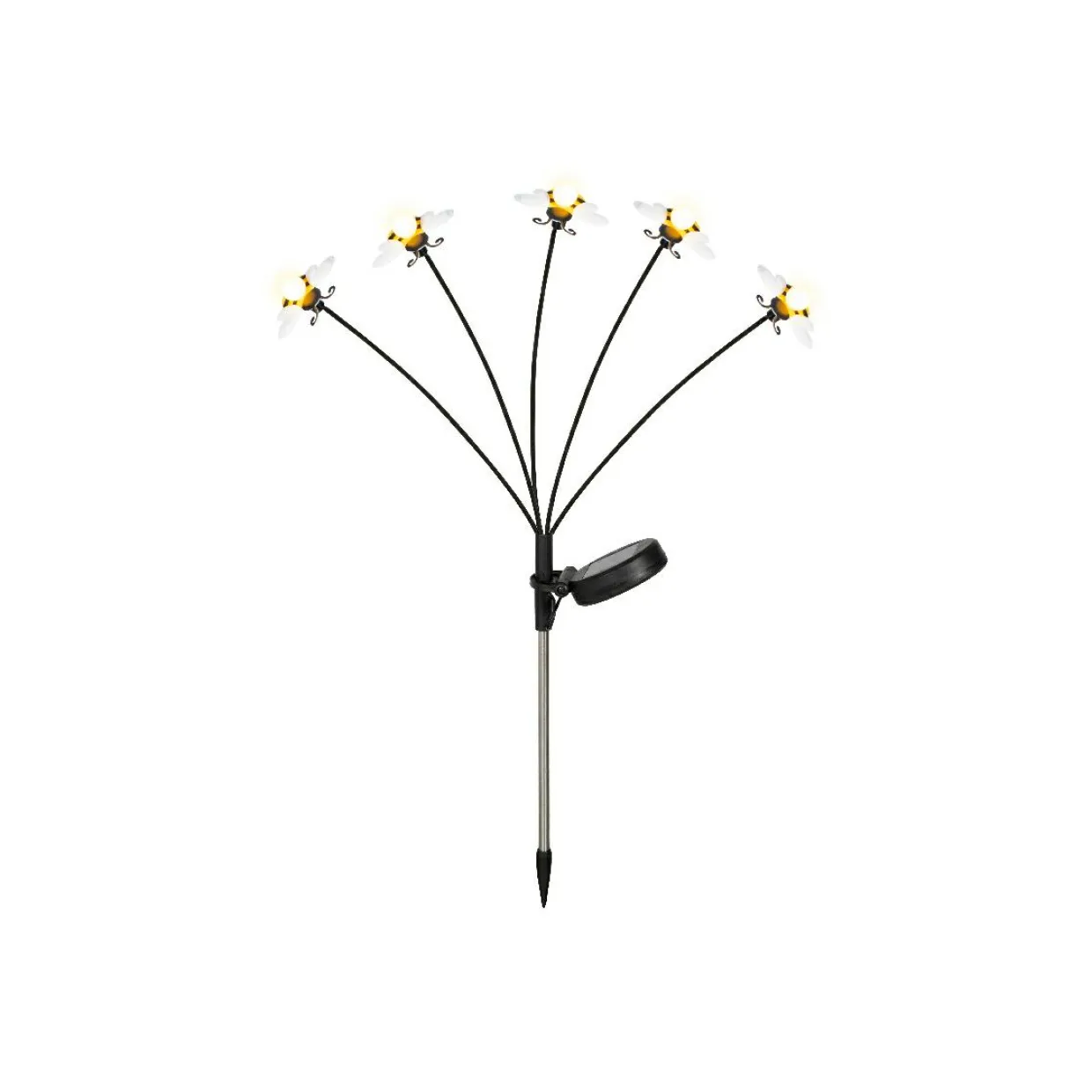 Décoration lumineuse Solaire à piquer au sol (H60 cm) Abeilles Jaune et blanc chaud