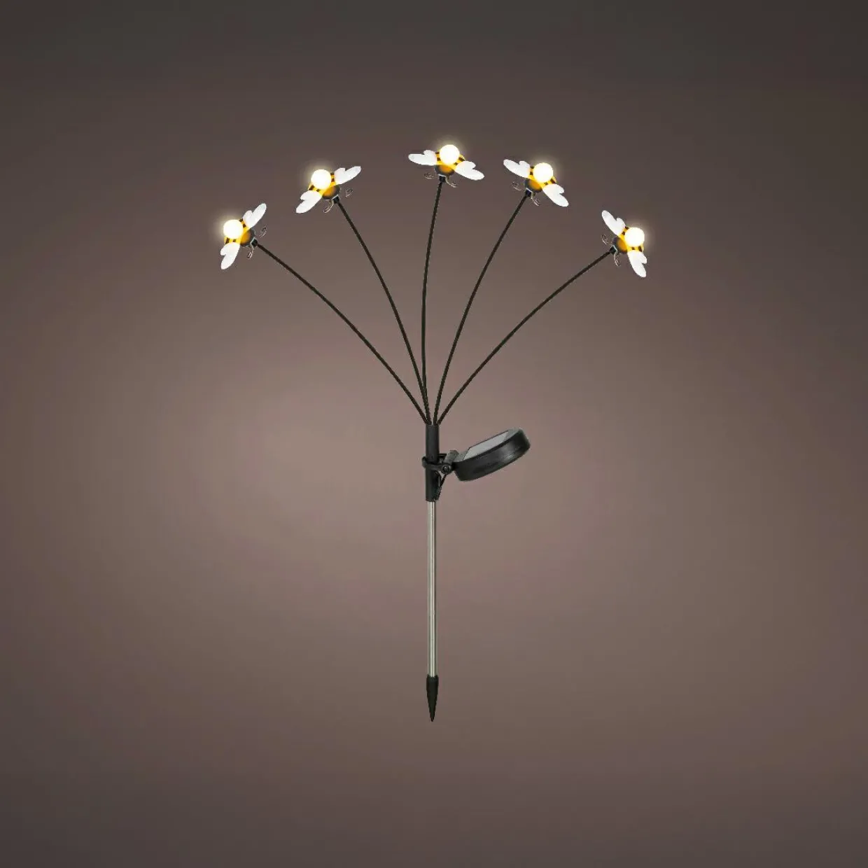 Décoration lumineuse Solaire à piquer au sol (H60 cm) Abeilles Jaune et blanc chaud